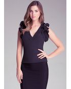 Bebe Rosette Ruffle Top - Lyst