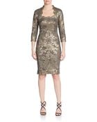 Tadashi Shoji Sequin Embroidered Sheath Dress - Lyst