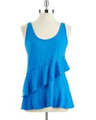 DKNY Ruffle Tank - Lyst