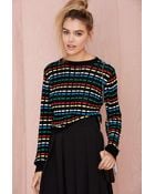 Nasty Gal Critical Digital Waffle-Knit Sweater - Lyst