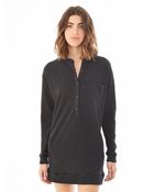 Alternative Apparel Brushed Eco-Jersey Henley Dress - Lyst