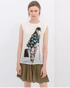 Zara Printed T-Shirt - Lyst