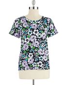 Jones New York Floral Tee - Lyst