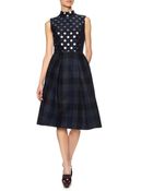 Araks Navy Metalized Polka Gaetana Dress - Lyst