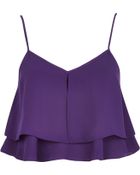 River Island Purple Double Layer Cami Crop Top - Lyst