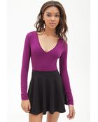 Forever 21 V-Neck Knit Top - Lyst
