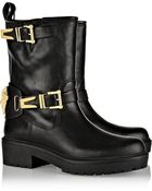 Versace Leather Biker Boots - Lyst