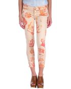 Hudson Collin Skinny Crop In Vintage Photo Bloom - Lyst