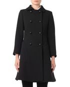 Freda Double-Breasted Wool-Crepe Coat - Lyst