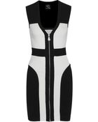 McQ by Alexander McQueen Two-Tone Stretch Jersey Mini Dress - Lyst