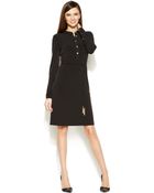 Calvin Klein Long-Sleeve Belted Shirtdress - Lyst