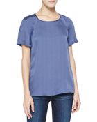 Rebecca Taylor Back Pleatdetail Silk Top - Lyst