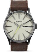 Nixon The Sentry Leather Watch 42mm - Lyst