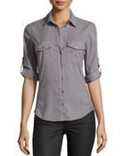 James Perse Cotton Contrast-Panel Shirt - Lyst