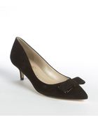Ivanka Trump Walker Suede Kitten Heel Pumps - Lyst
