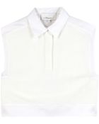 3.1 Phillip Lim Cropped Piqué And Silk Organza Top - Lyst
