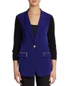 Ivanka Trump Colorblock Zip-Trim Blazer - Lyst