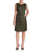 Lafayette 148 New York Embellished Wave-Brocade Dress - Lyst