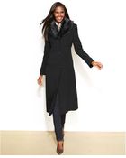 Jones New York Faux-Fur-Collar Wool-Cashmere-Blend Coat - Lyst