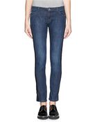 Each X Other Leather Trim Washed Jeans - Lyst