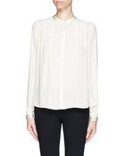 Elizabeth And James 'Lynde' Satin Collar Chiffon Blouse - Lyst