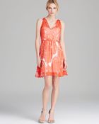 Milly Dress Anna Watercolor Paisley Print Silk - Lyst