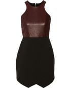Mason by Michelle Mason Leather And Stretch-Crepe Dress - Lyst