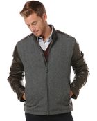 Perry Ellis Charcoal Bomber Jacket - Lyst