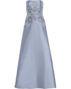 Badgley Mischka Embellished Satin-Twill Gown - Lyst