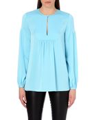 Emilio Pucci Gathered Stretch-silk Shirt - Lyst