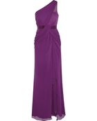 Notte By Marchesa One-Shoulder Silk-Georgette Gown - Lyst