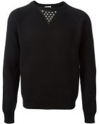 Saint Laurent Stud Detail Sweater - Lyst