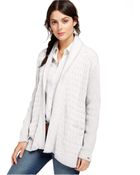 Tommy Hilfiger Cable-Knit Open-Front Cardigan - Lyst