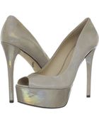 B Brian Atwood Brian Atwood Bambola Grey Patent Pumps - Lyst
