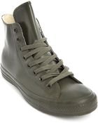 Converse Chuck Taylor High-Top Khaki Rubber Sneakers - Lyst
