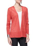 Eileen Fisher Linen Long Open Cardigan - Lyst