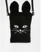 Asos Furry Cat Phone Pouch With Strap - Lyst