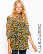 Asos Maternity Blouse in Bright Animal Print - Lyst