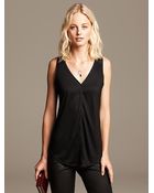 Banana Republic Mixed-Media Draped Tank - Lyst