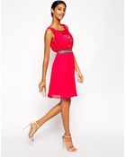 Little Mistress Lace Prom Dress with Embellished Waist - Lyst