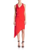 Haute Hippie Side Tuck Asymmetrical Silk Dress - Lyst