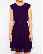Oasis Pleated Skater Dress - Lyst