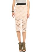 Free People Lace Pencil Skirt Black - Lyst