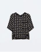 Zara Printed Top With Pocket - Lyst