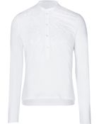 Ermanno Scervino Stretch Cotton Embroidered Henley - Lyst