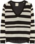 Mason by Michelle Mason Paneled Striped Cashmere and Silk-Chiffon Sweater - Lyst