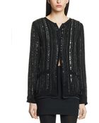 Patrizia Pepe Hand Embroidered Unlined Jacket In Viscose Georgette - Lyst