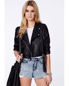Missguided Laura Zip Detail Biker Jacket - Lyst
