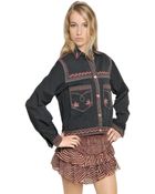 Etoile Isabel Marant Embroidered Cotton Denim Jacket - Lyst