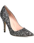 Kate Spade Licorice Glitter Leather Pumps - Lyst